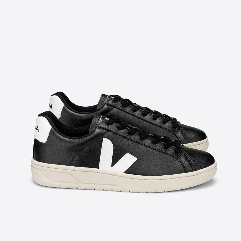 Zapatillas Veja Mujer España - Urca Tenis Negras Blancas ES1630553